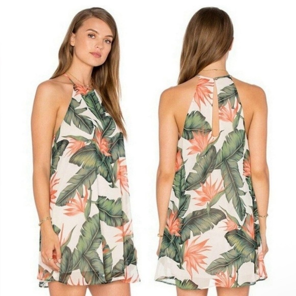⭐️ Show Me Your MuMu Paradise Found Gomez Mini Shift Halter Dress Size Small - Picture 1 of 8